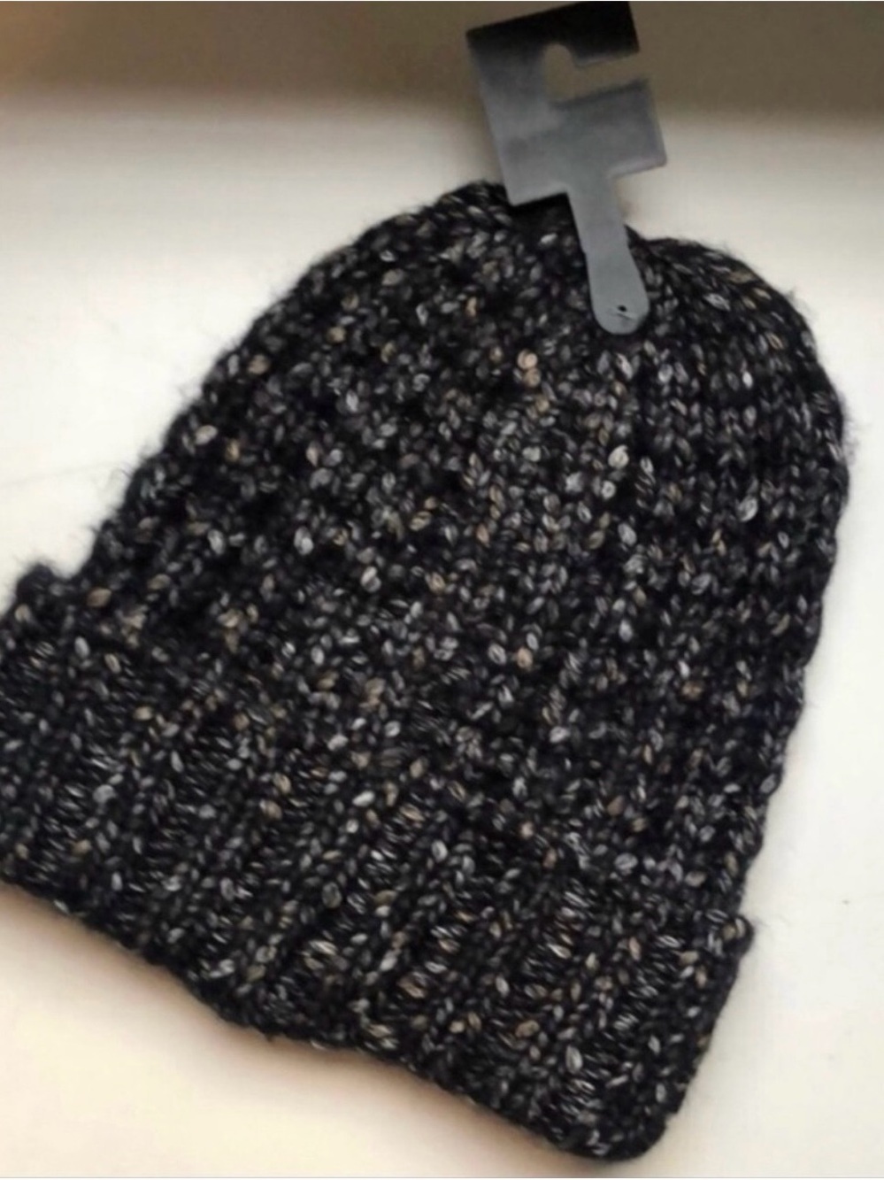 New Sonoma Hat Women’s Waffle Stitch Knit Charcoal Black Supercozy Beanie Hat